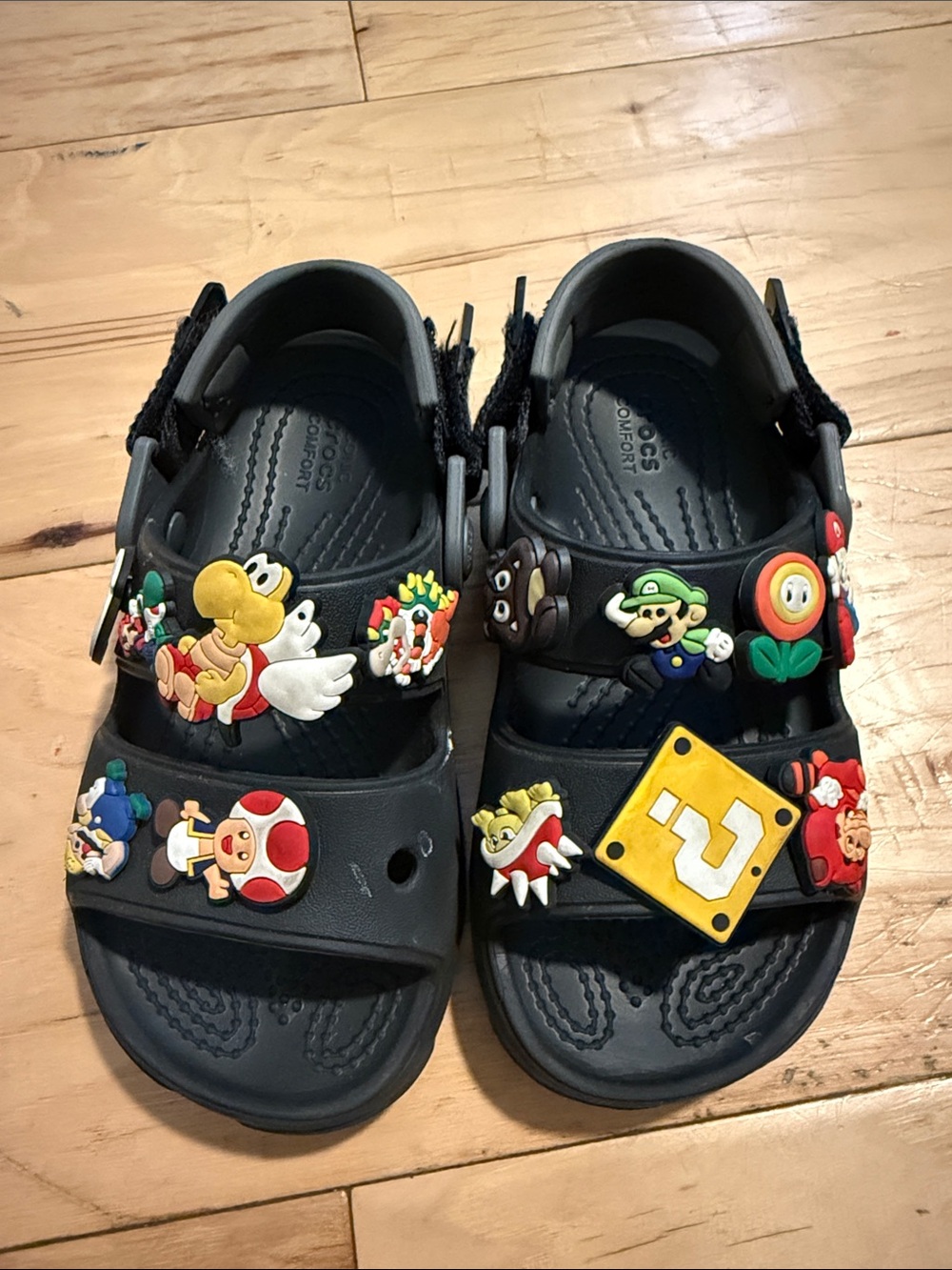 Crocs kids sandals Iconic comforts used size 12
